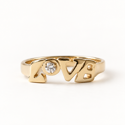 14K Birthstone Love Ring