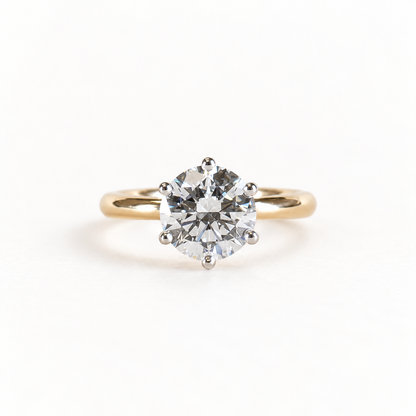 14K Two Toned 2 Carat Lab Diamond Engagement Ring