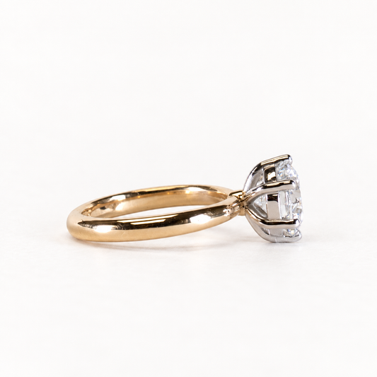 14K Two Toned 2 Carat Lab Diamond Engagement Ring