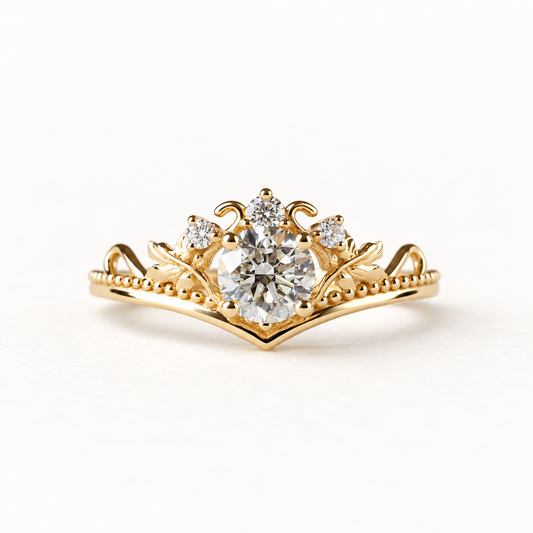 14K Natural Diamond Engagement Ring