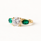 14K 2 Carat Lab Diamond Emerald Engagement Ring