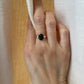 14K Gold Oval Black Onyx Ring