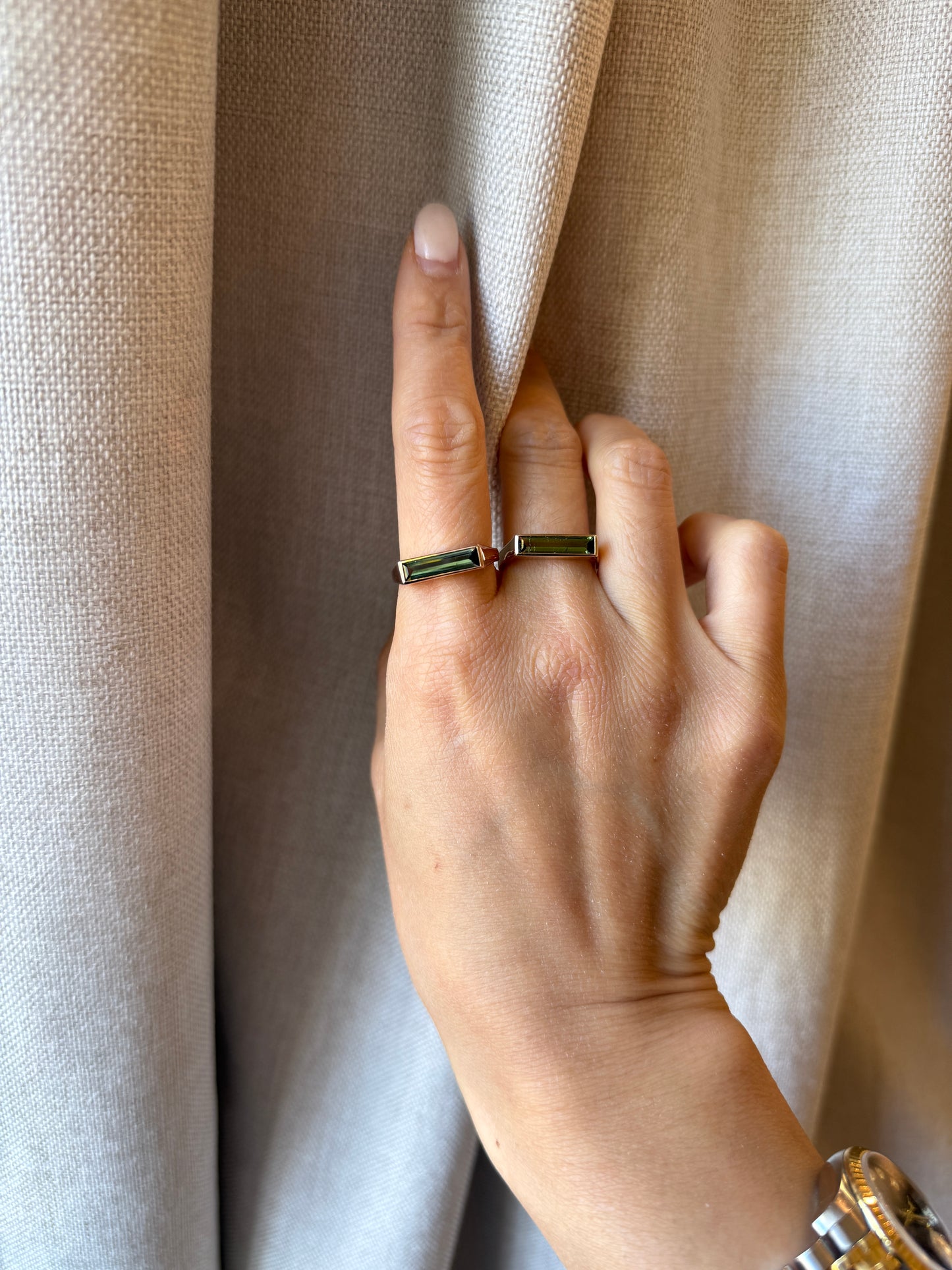 14k Yellow Gold Tourmaline Ring, Size 7