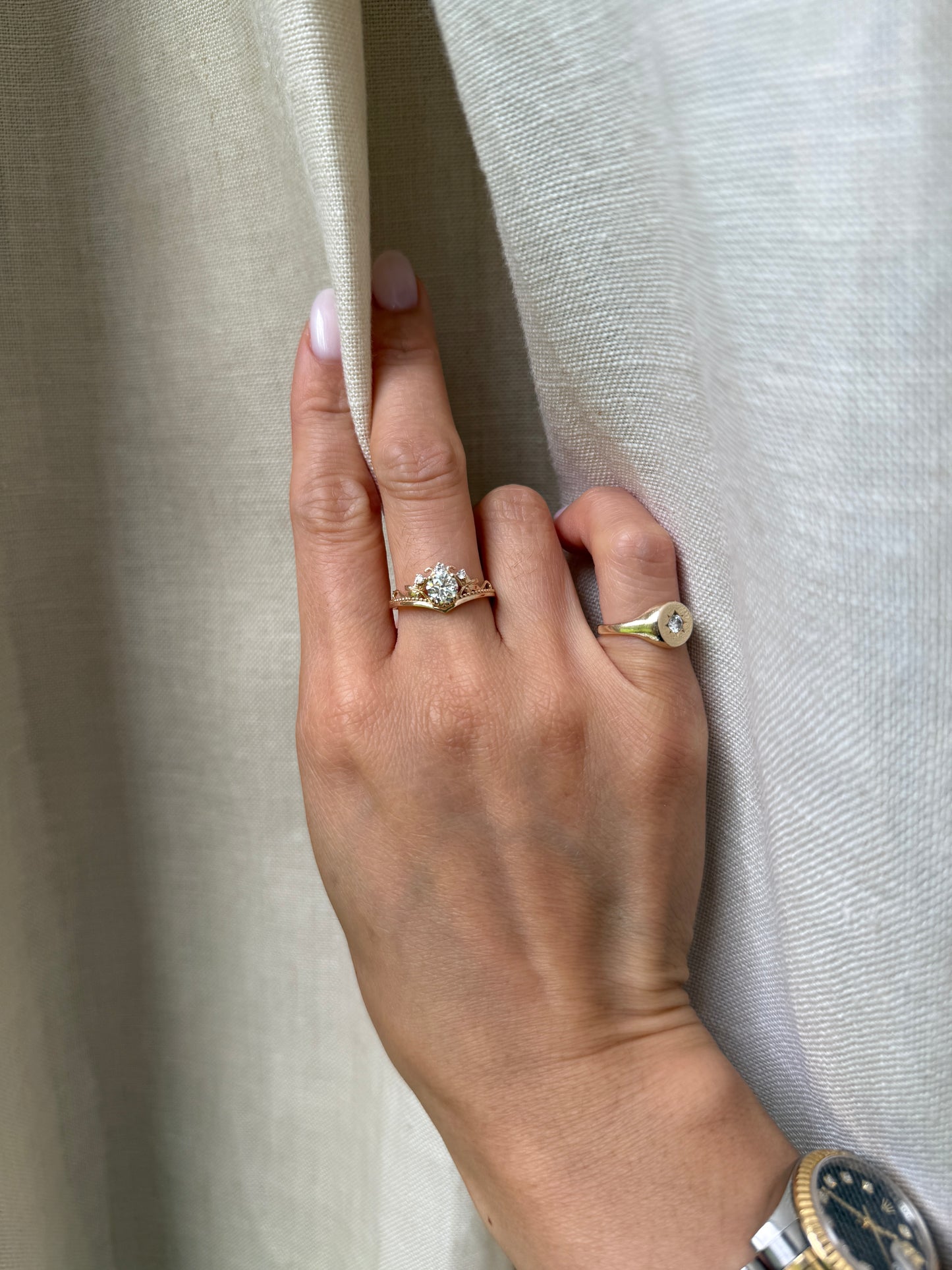 14K Natural Diamond Engagement Ring