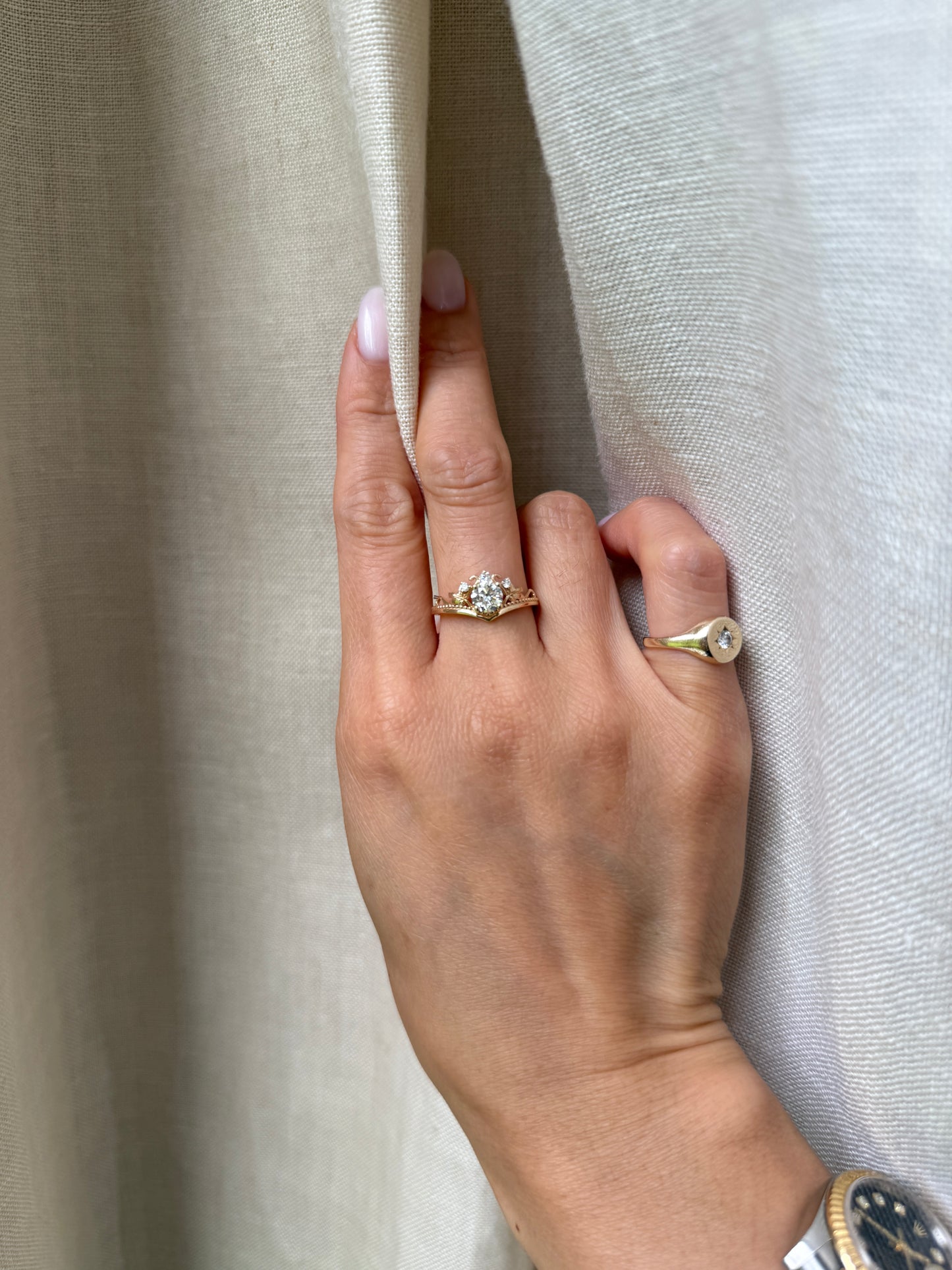 14K Natural Diamond Engagement Ring