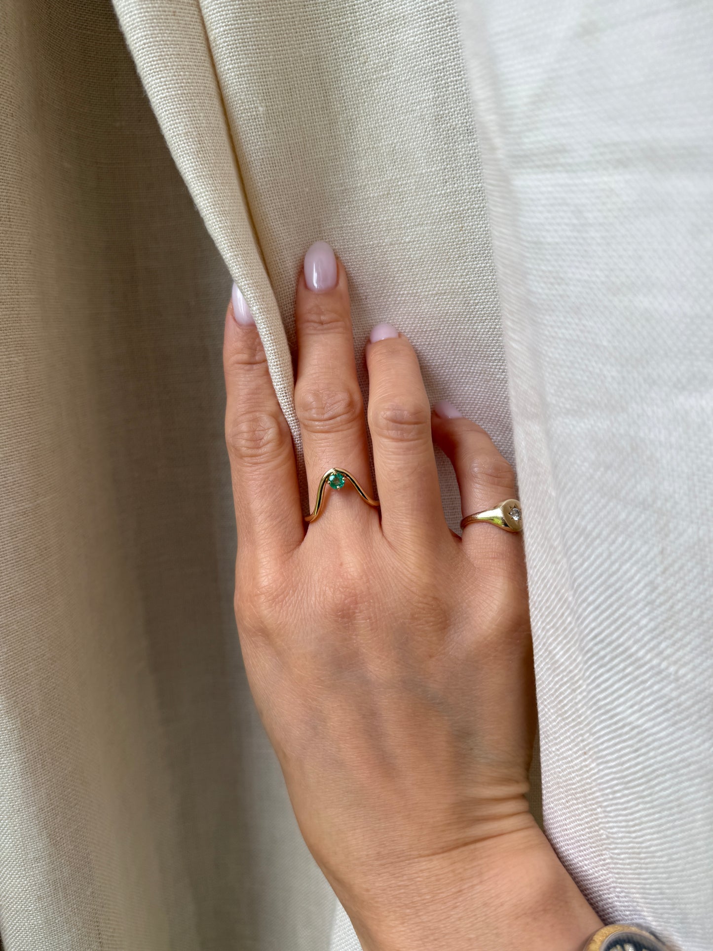 14K Emerald Ring Guard Regular price