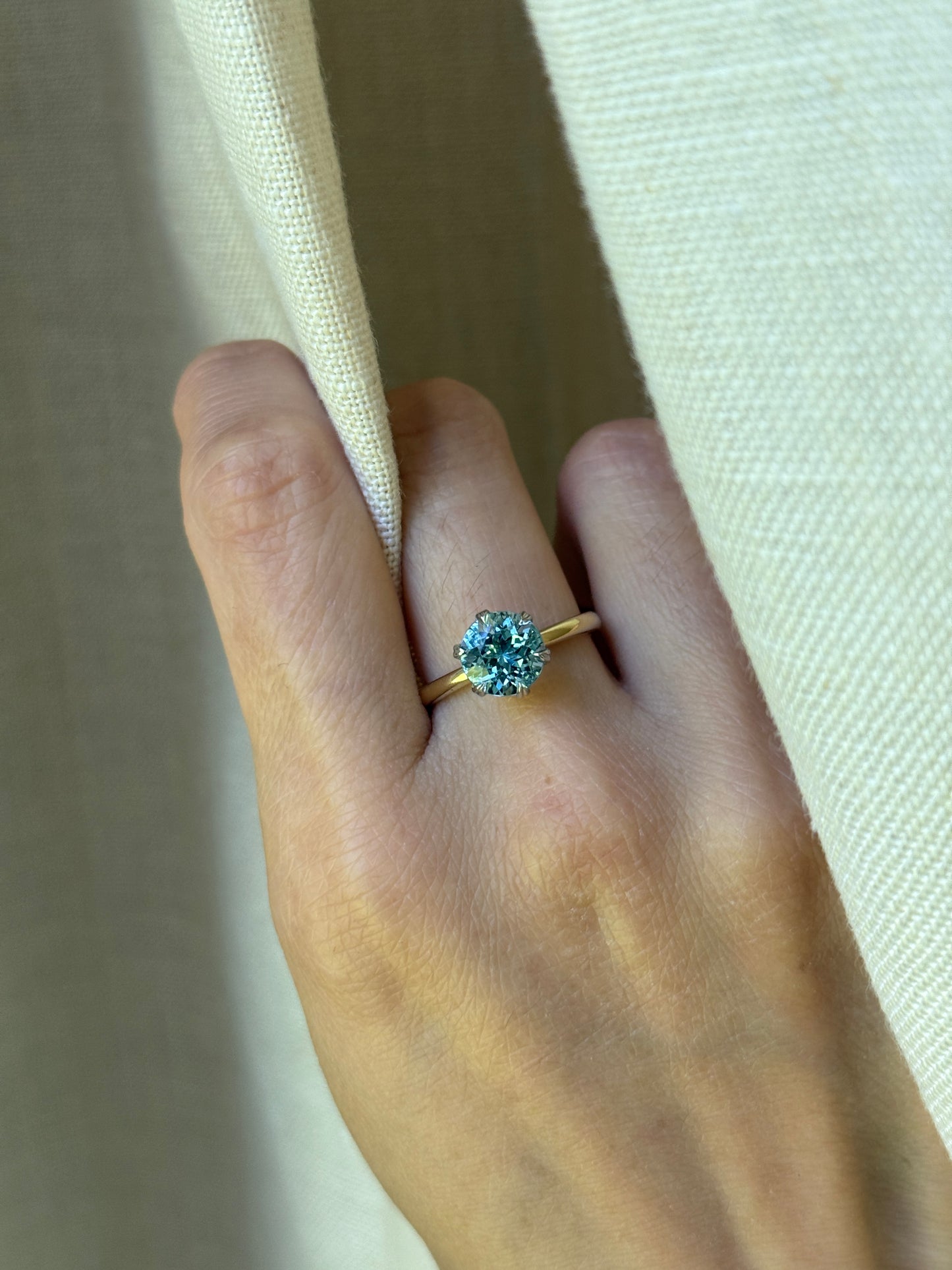 14K Aquamarine Engagement Ring