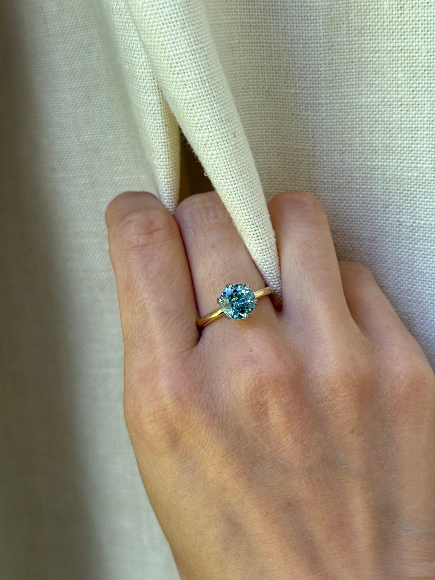 14K Aquamarine Engagement Ring