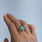 14K Yellow Gold Turquoise Ring: Oval Kingman Turquoise Bezel Setting