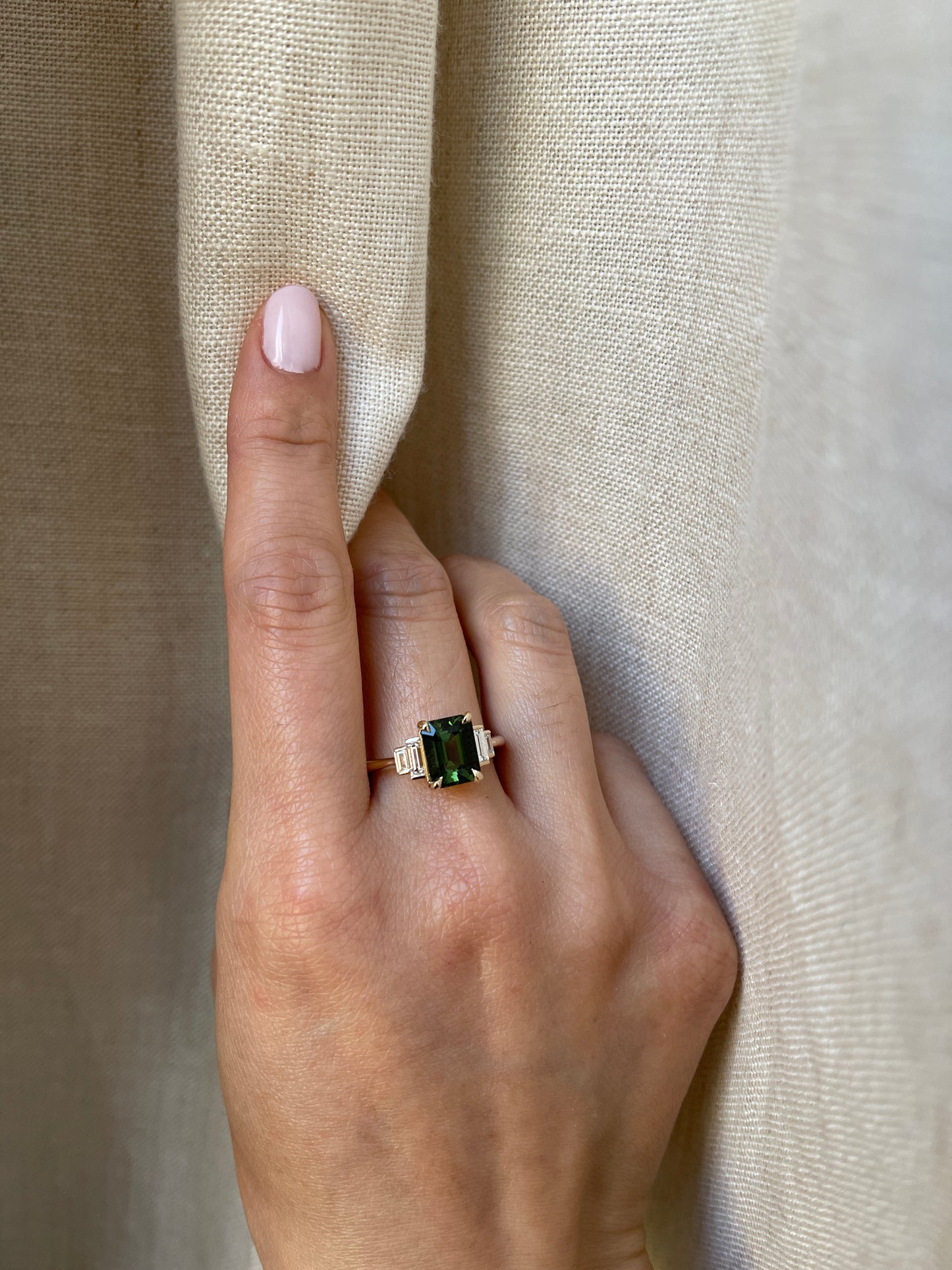 2.5 Carat Tourmaline Diamond Engagement Ring