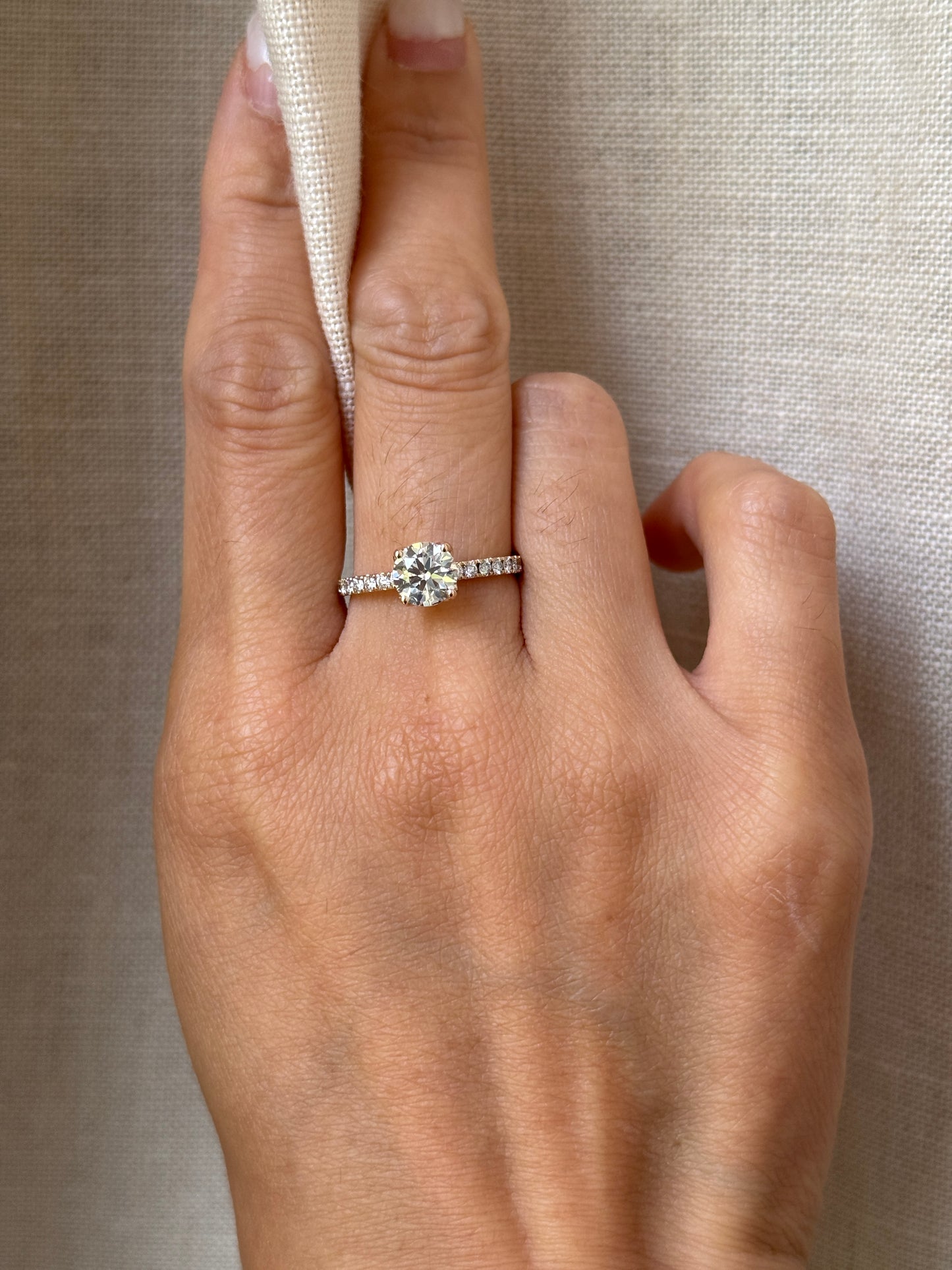 14K Yellow Gold 1 Carat Diamond Engagement Ring