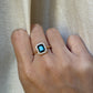14K Yellow Gold Green Indicolite Tourmaline Engagement Ring