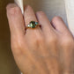 14K Yellow Gold Green Sapphire Engagement Ring