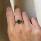 14K Yellow Gold Green Sapphire Engagement Ring
