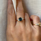 14K 2.52 Teal Sapphire Diamond Ring