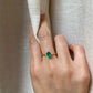 18K Oval 0.80 Carat Emerald Ring