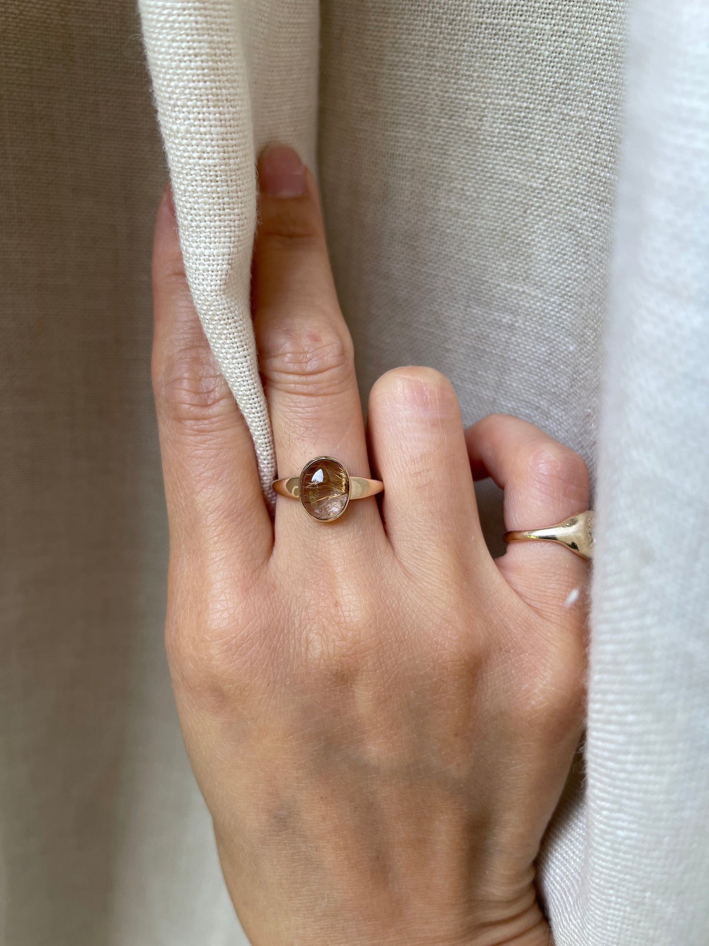 14K Gold Needle Ring