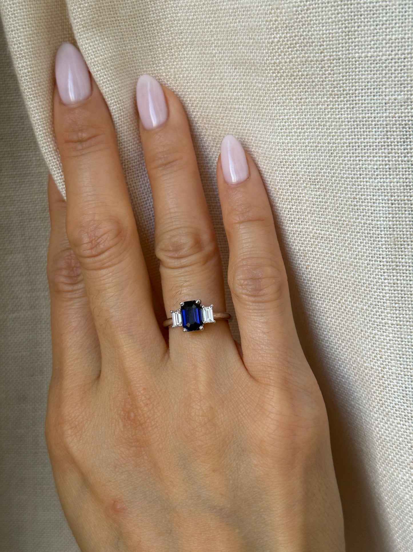 Platinum Blue Sapphire Ring