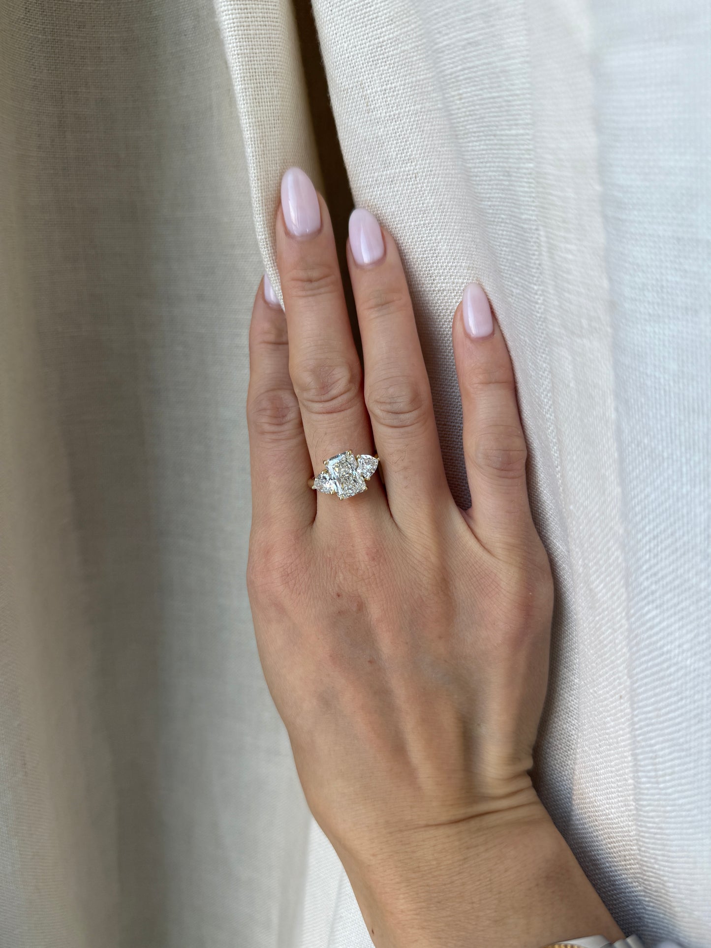 18K Yellow Gold Lab Diamond Engagement Ring, IGI Certified