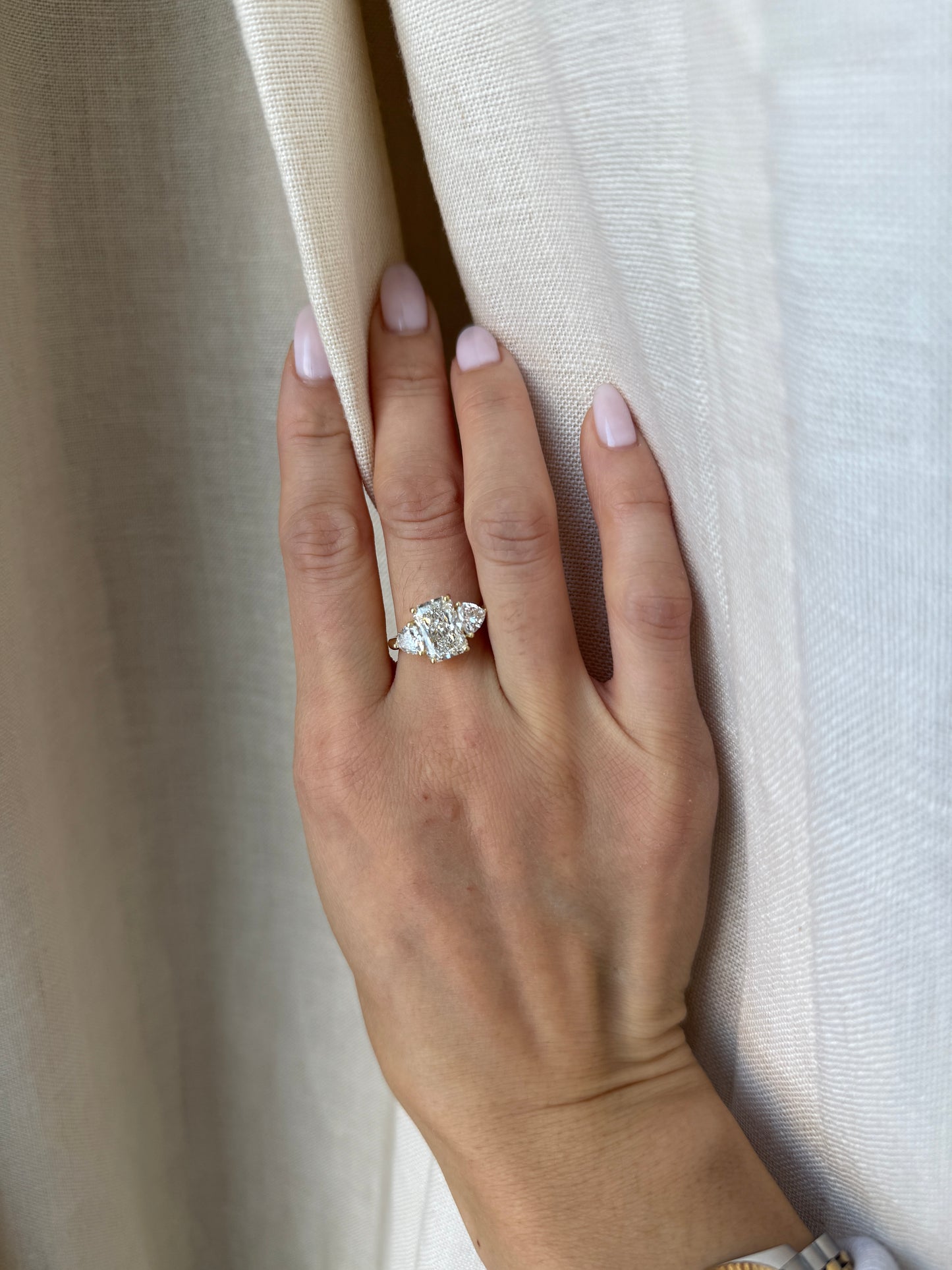 18K Yellow Gold Lab Diamond Engagement Ring, IGI Certified