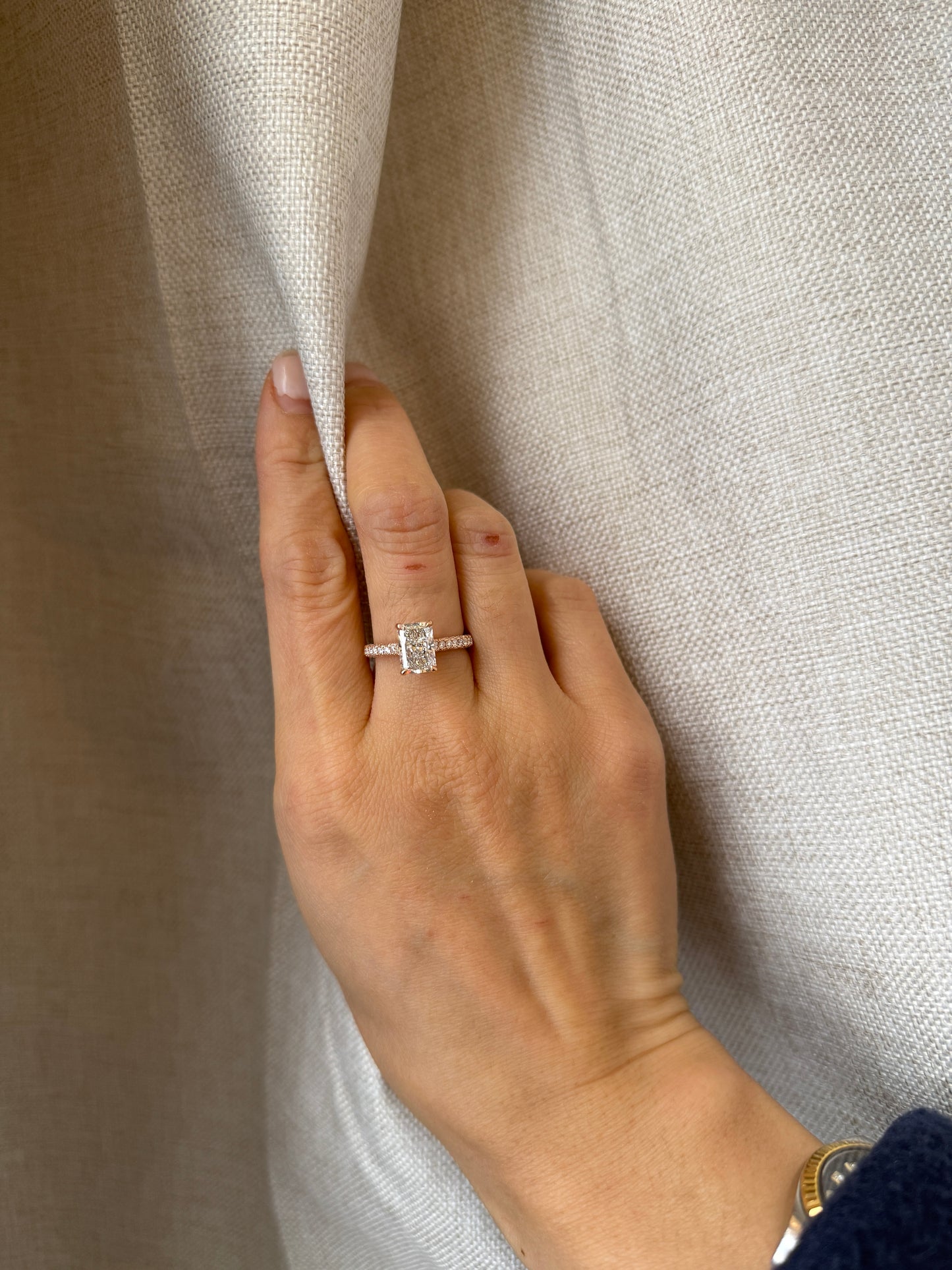 14K Yellow Gold Lab 3CTTW Diamond Engagement Ring