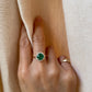 18K GIA 2.05 Carat Emerald Diamond Halo Ring