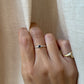14K White Gold Blue Sapphire Solitaire Ring - Hexagon Honeycomb Design