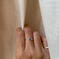 14K White Gold Blue Sapphire Solitaire Ring - Hexagon Honeycomb Design