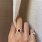 14K Rose Cut Lab Ruby Ring