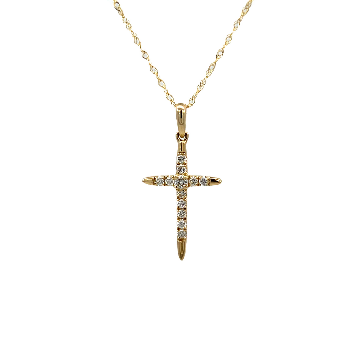 14K Gold Cross Diamond Necklace