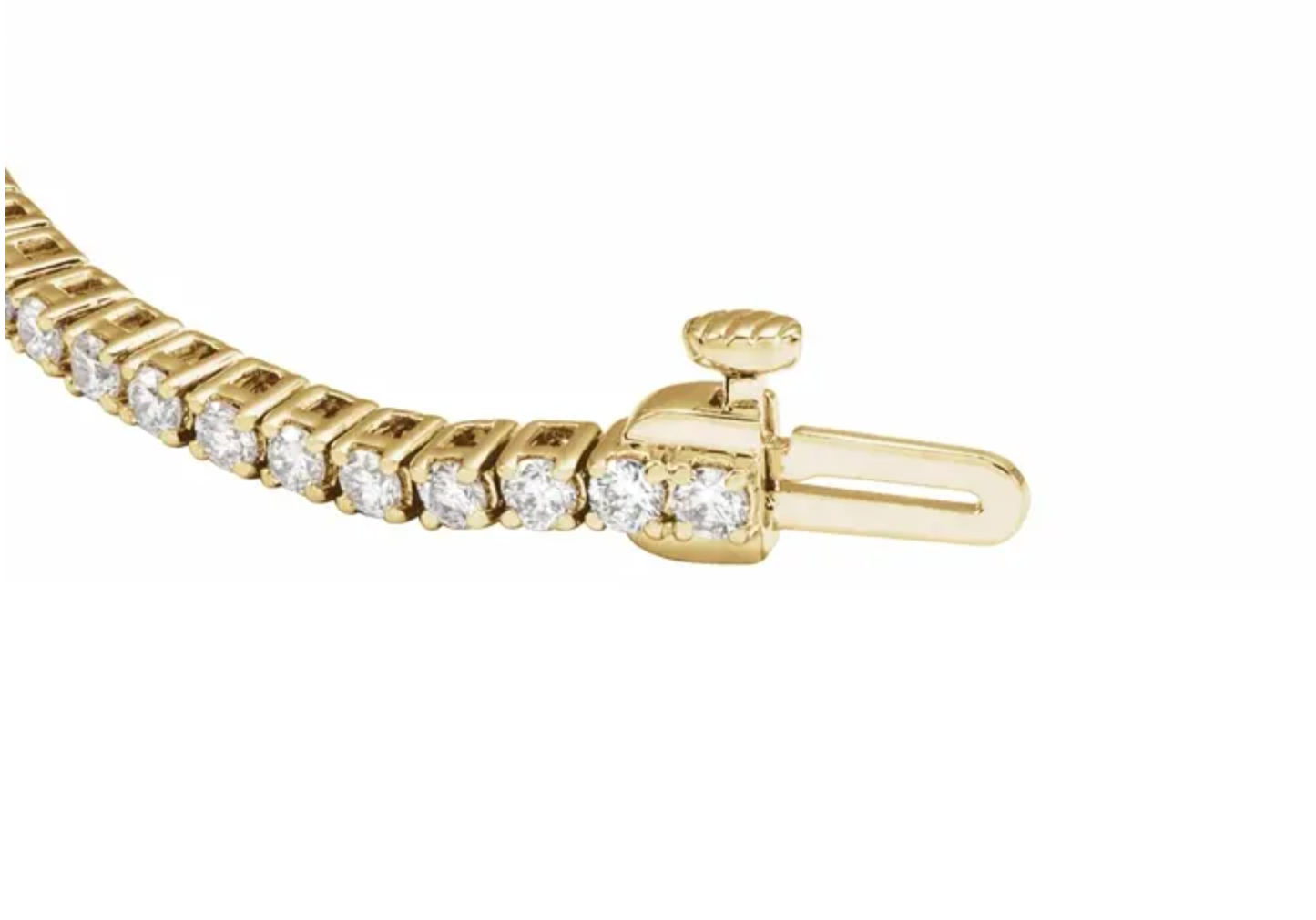 14K Yellow Gold 2 cttw Lab-Grown Diamond Line 7" Bracelet