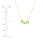 14K Emerald Bezel and Bead Necklace