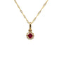 14k Solid Gold Ruby Necklace
