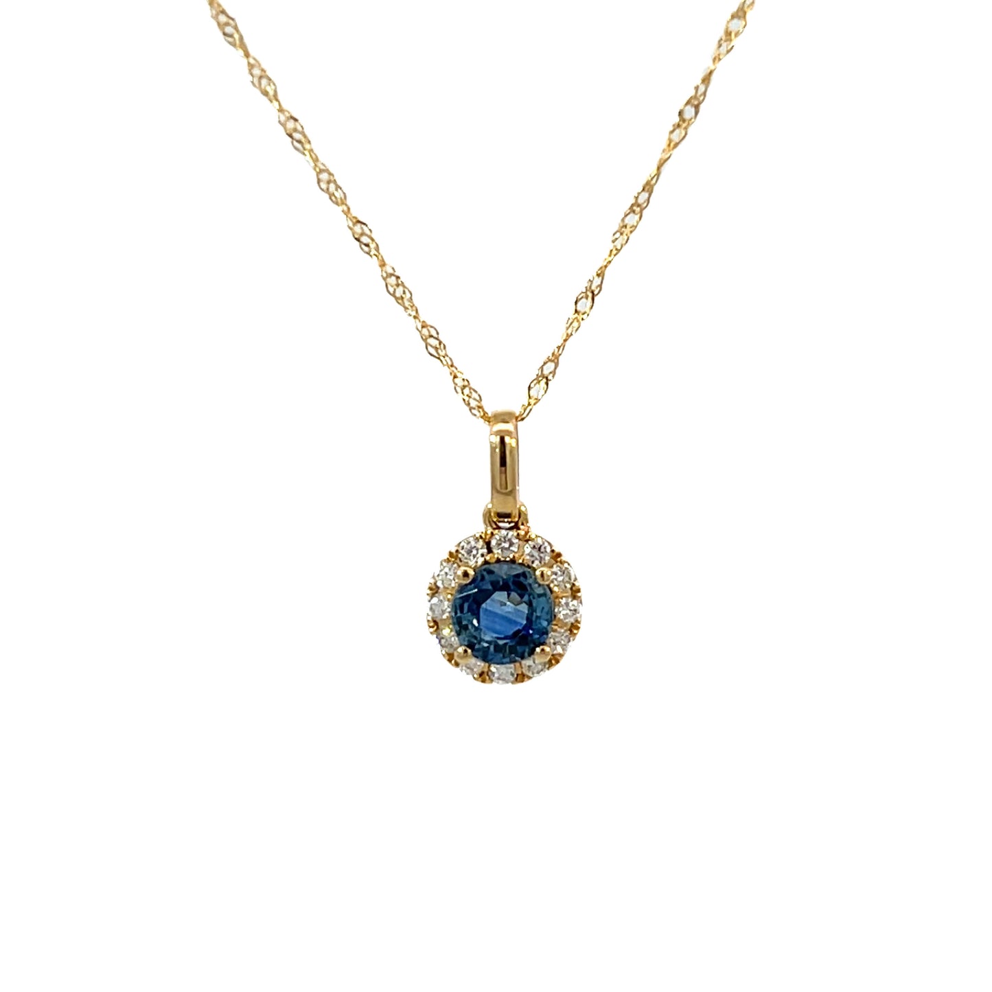 14k Solid Gold Sapphire Necklace