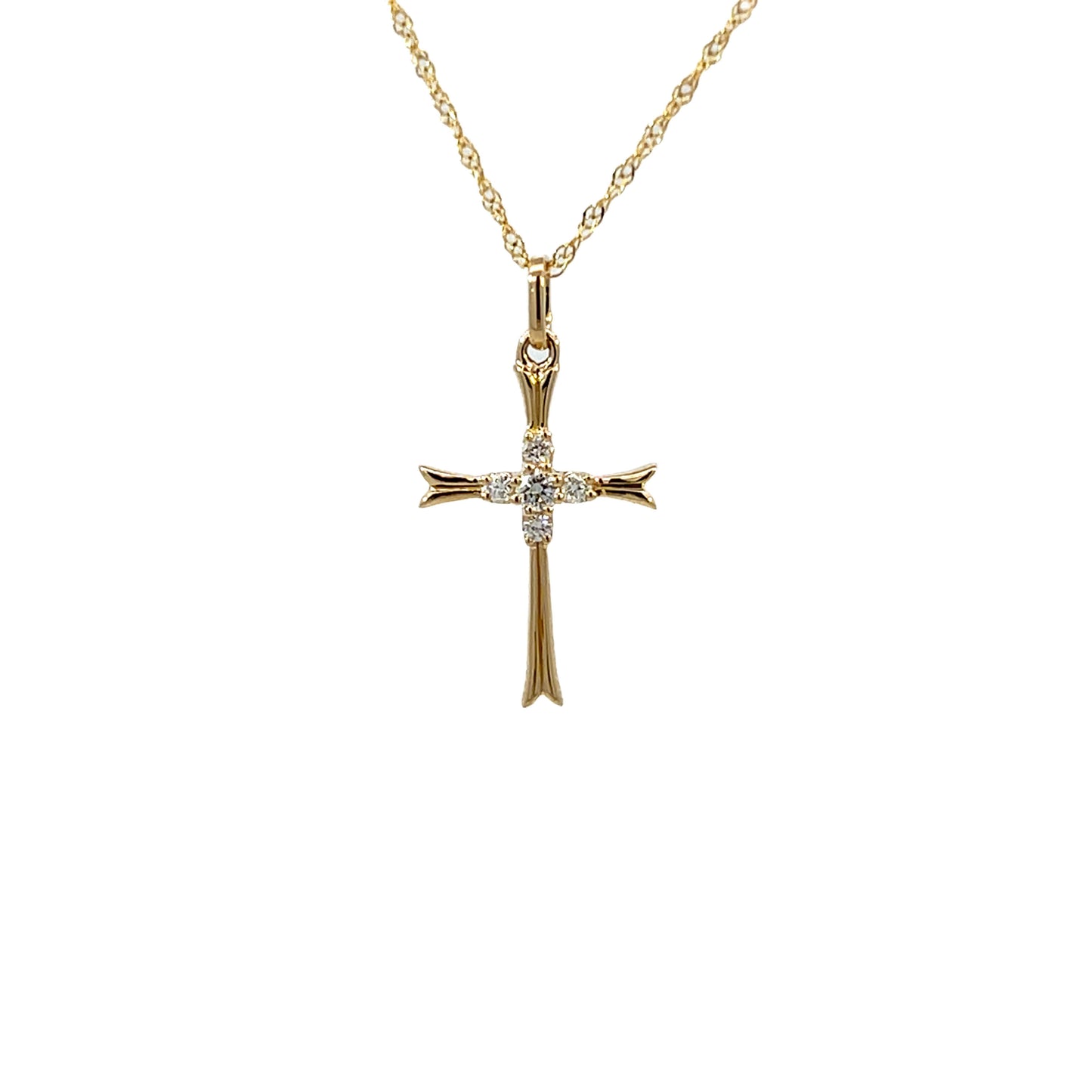 14K Gold Cross Diamond Necklace