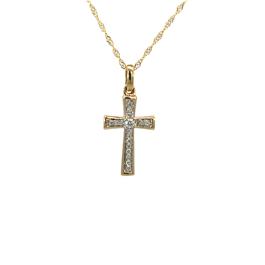 14K Gold Cross Diamond Necklace