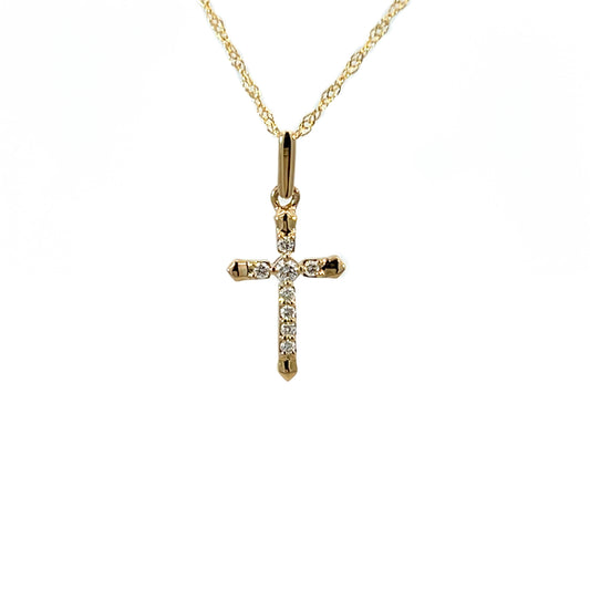 14K Gold Cross Diamond Necklace