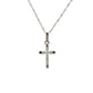 14K White Gold Cross Diamond Necklace