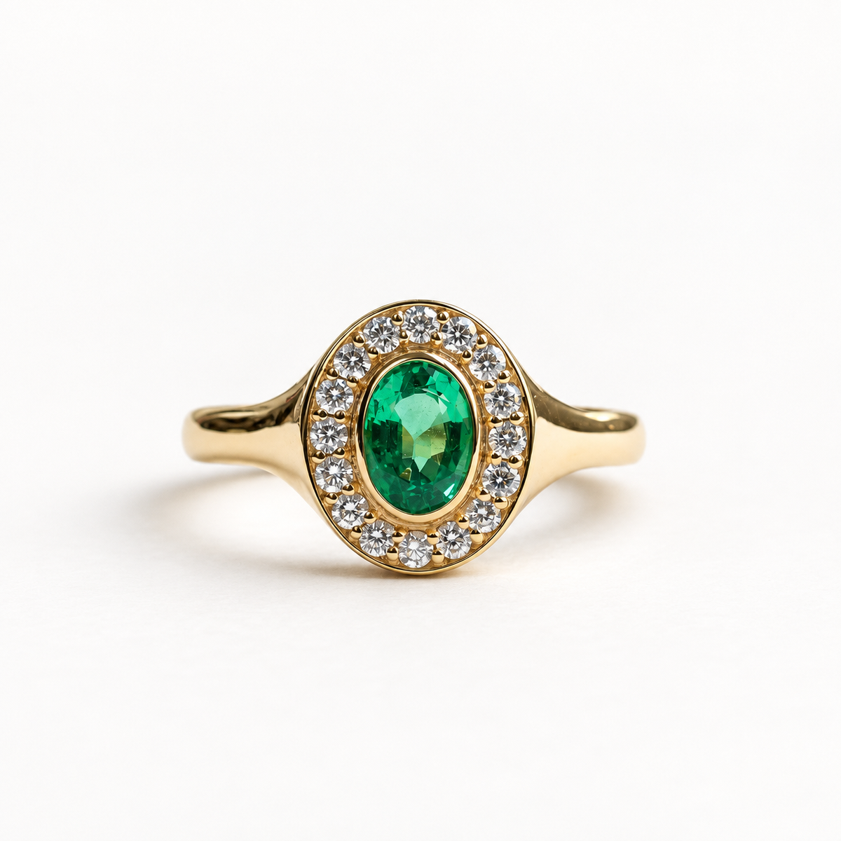 0.825 carat Emerald Signet Ring