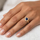 14K Rose Cut Sapphire Ring