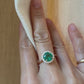 18K GIA 2.05 Carat Emerald Diamond Halo Ring