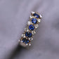 14k Sapphire Diamond Cluster Band