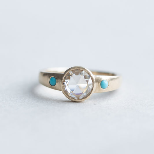 14K Moissanite Rose Cut Ring