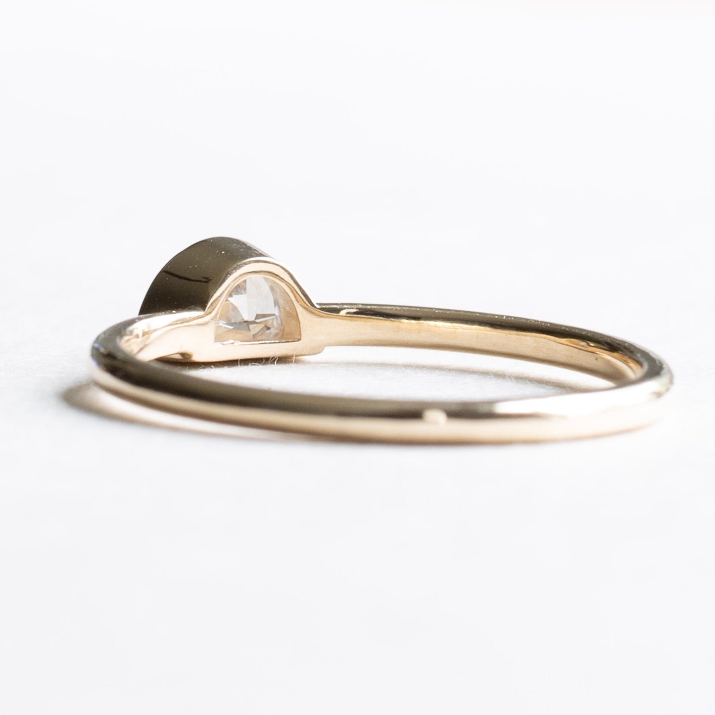 14k Gold 0.25 Carat Half Moon Ring