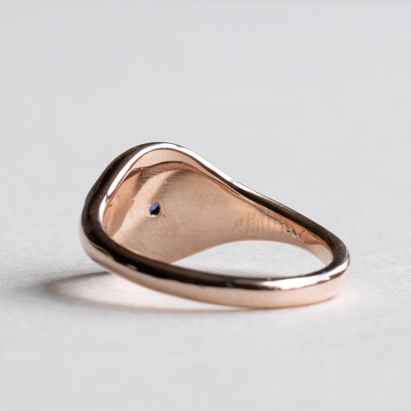 14K Rose Gold Sapphire Signet Ring