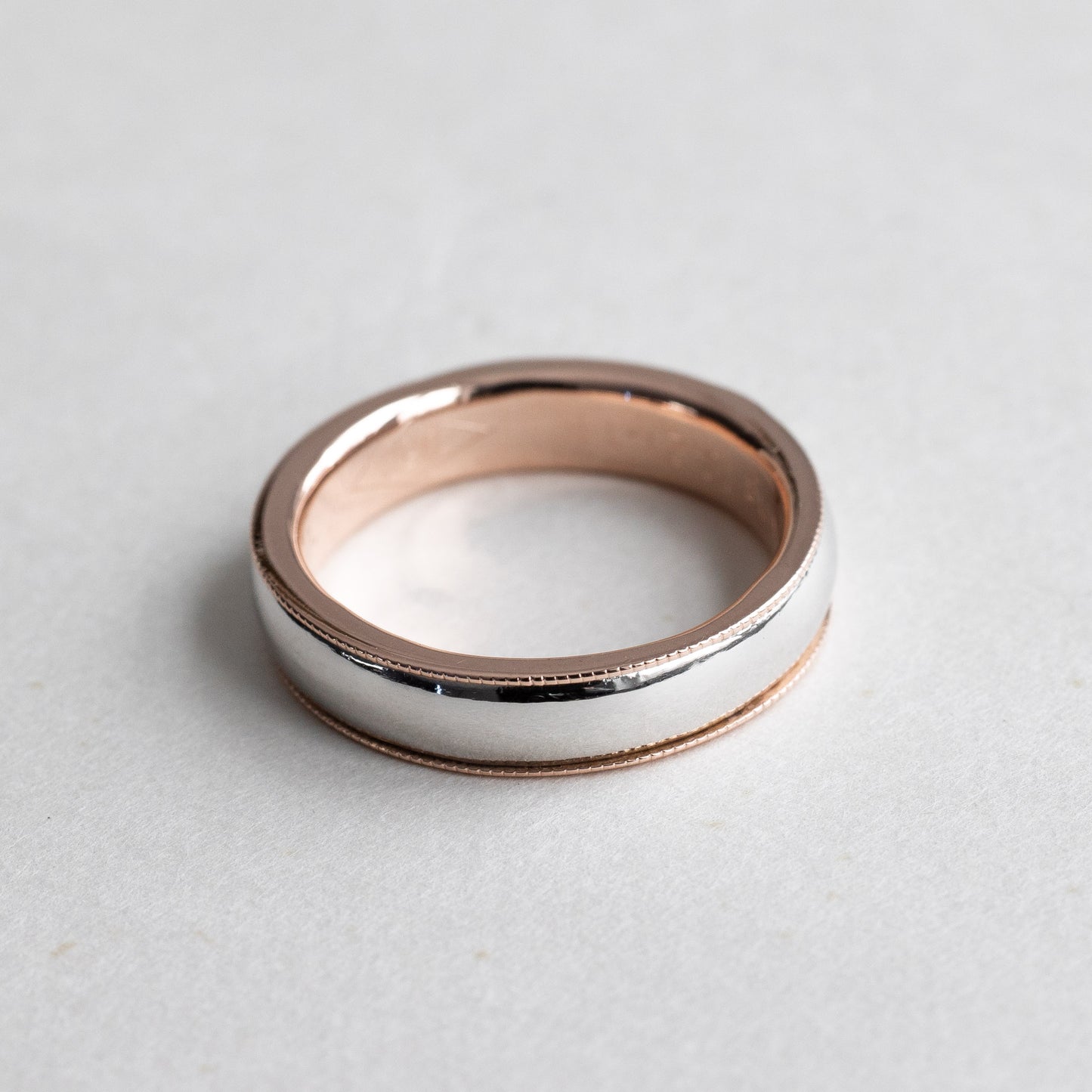 5mm Platinum Two Tone Wedding Band