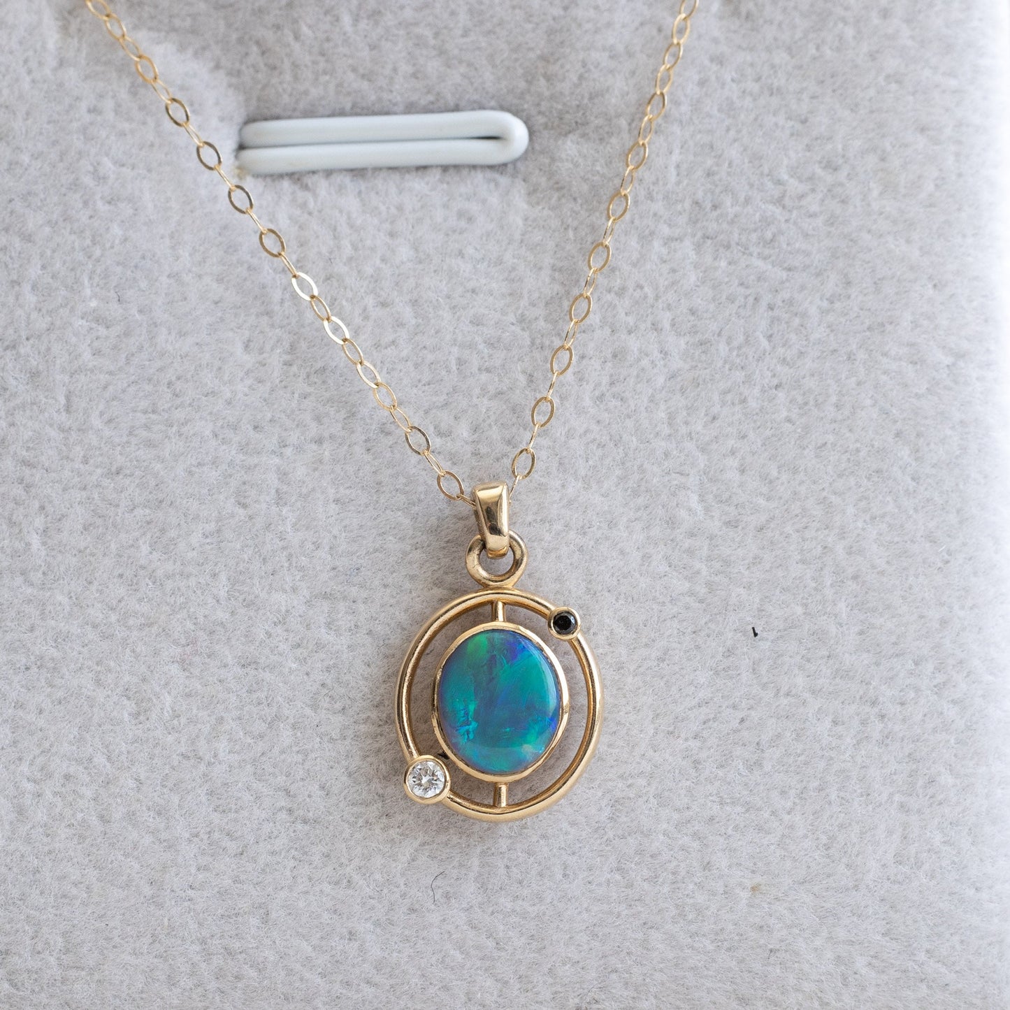 Custom 14K Gold Cosmo Opal Necklace