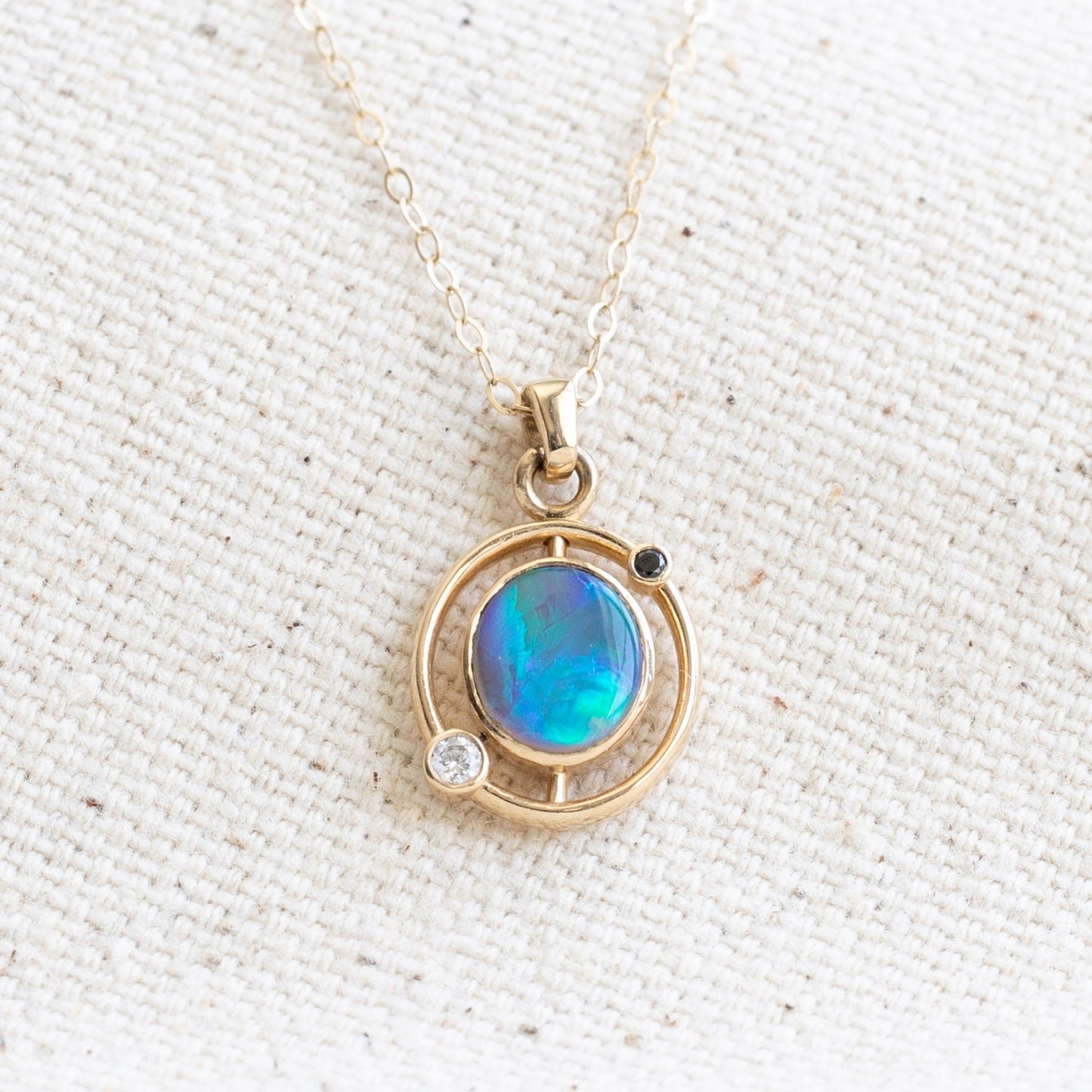 Custom 14K Gold Cosmo Opal Necklace