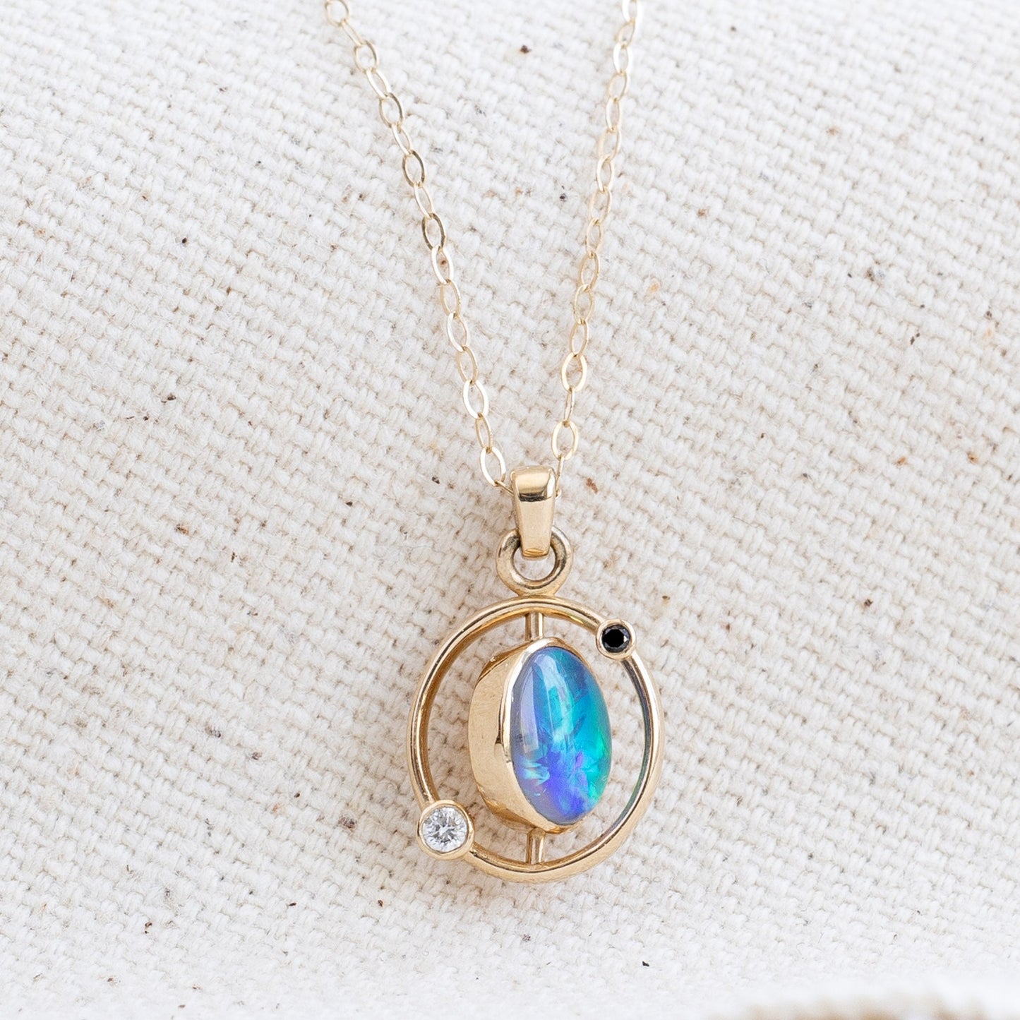 Custom 14K Gold Cosmo Opal Necklace