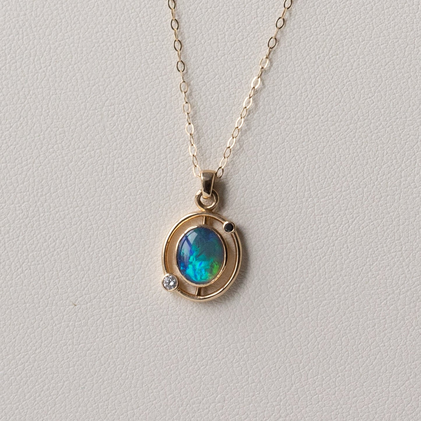 Custom 14K Gold Cosmo Opal Necklace